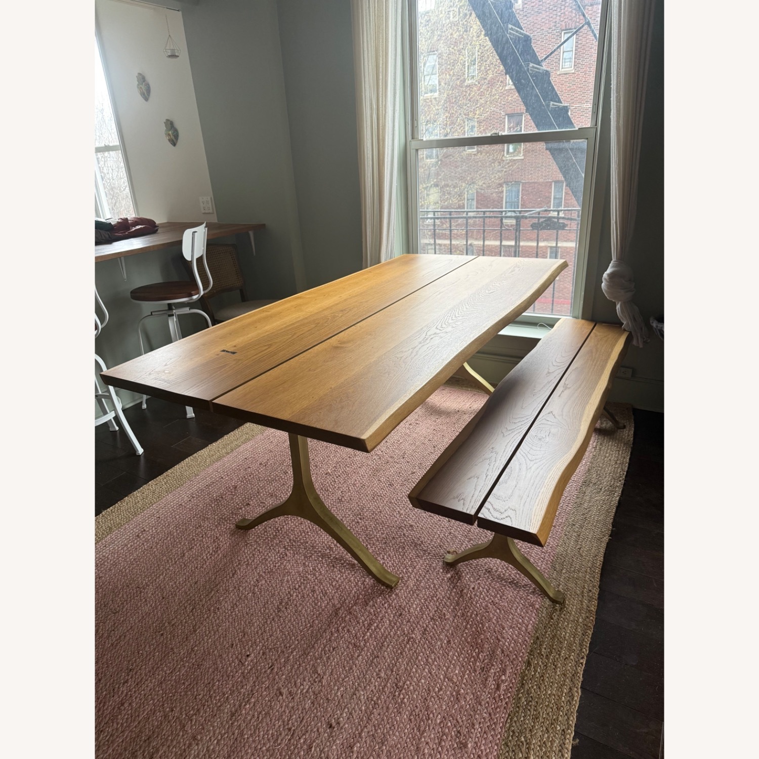 Anthropologie 80" Nemus Dining Table & Bench - image-10