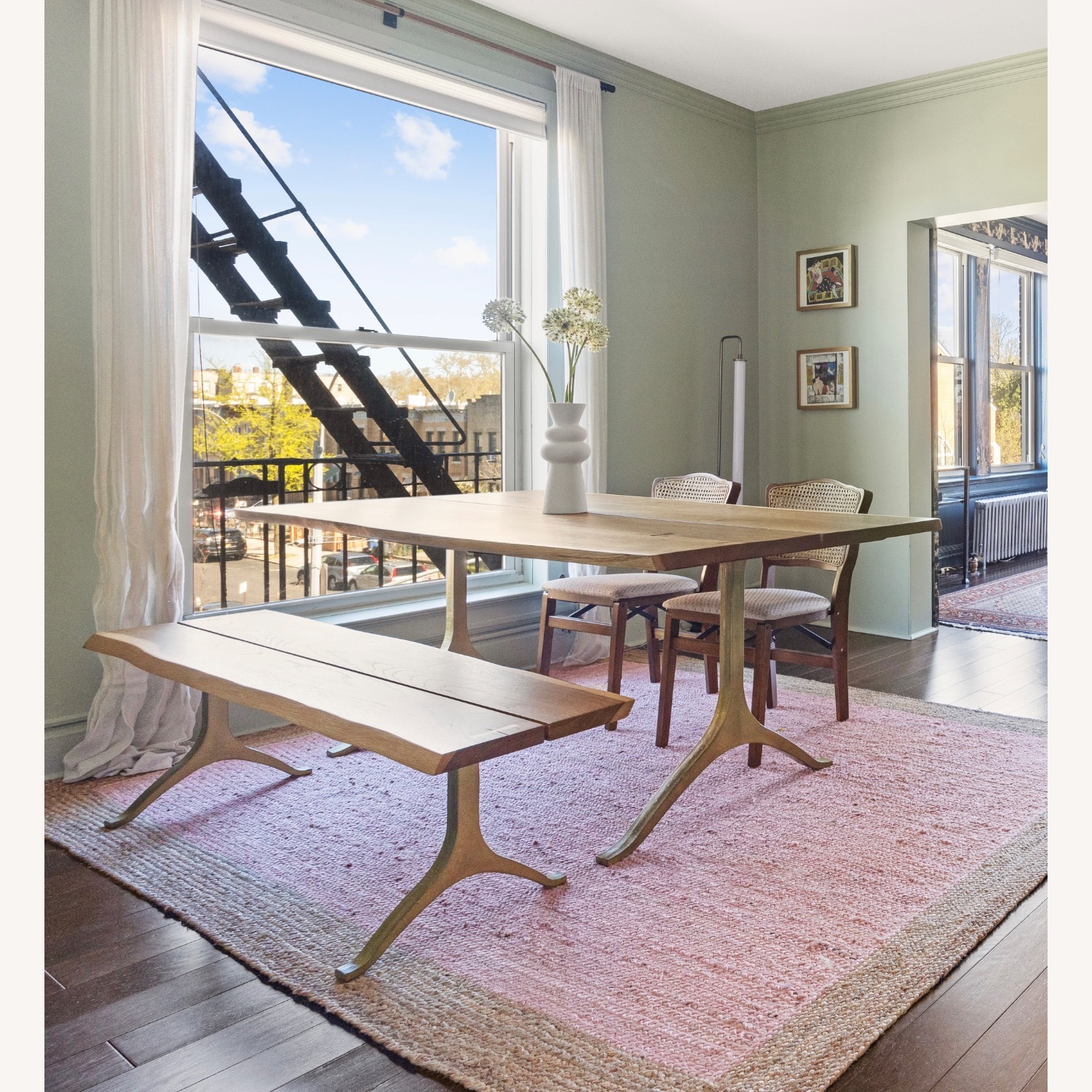 Anthropologie 80" Nemus Dining Table & Bench - image-2