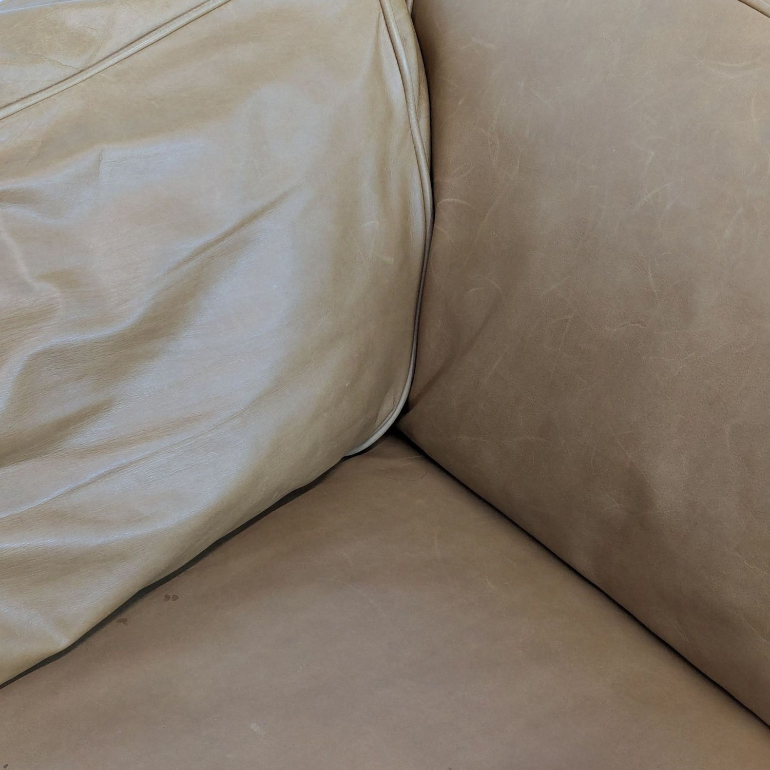 Article Tan Leather Timber Modern Corner Sectional - image-5