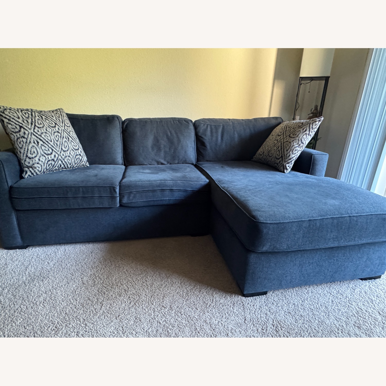 Bonaterra Midnight Blue Fabric 97" Sofa with Reversible Chaise - image-1