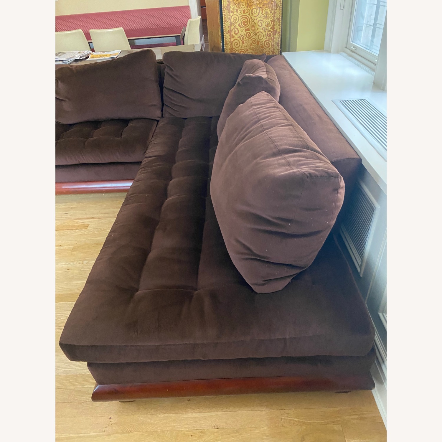 A. Rudin Chocolate Brown Sectional Sofa - image-5