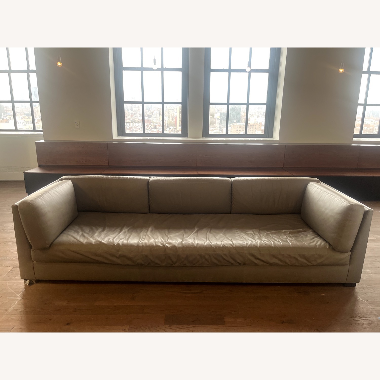 Restoration Hardware 10' Hayden Leather Sofa - image-1