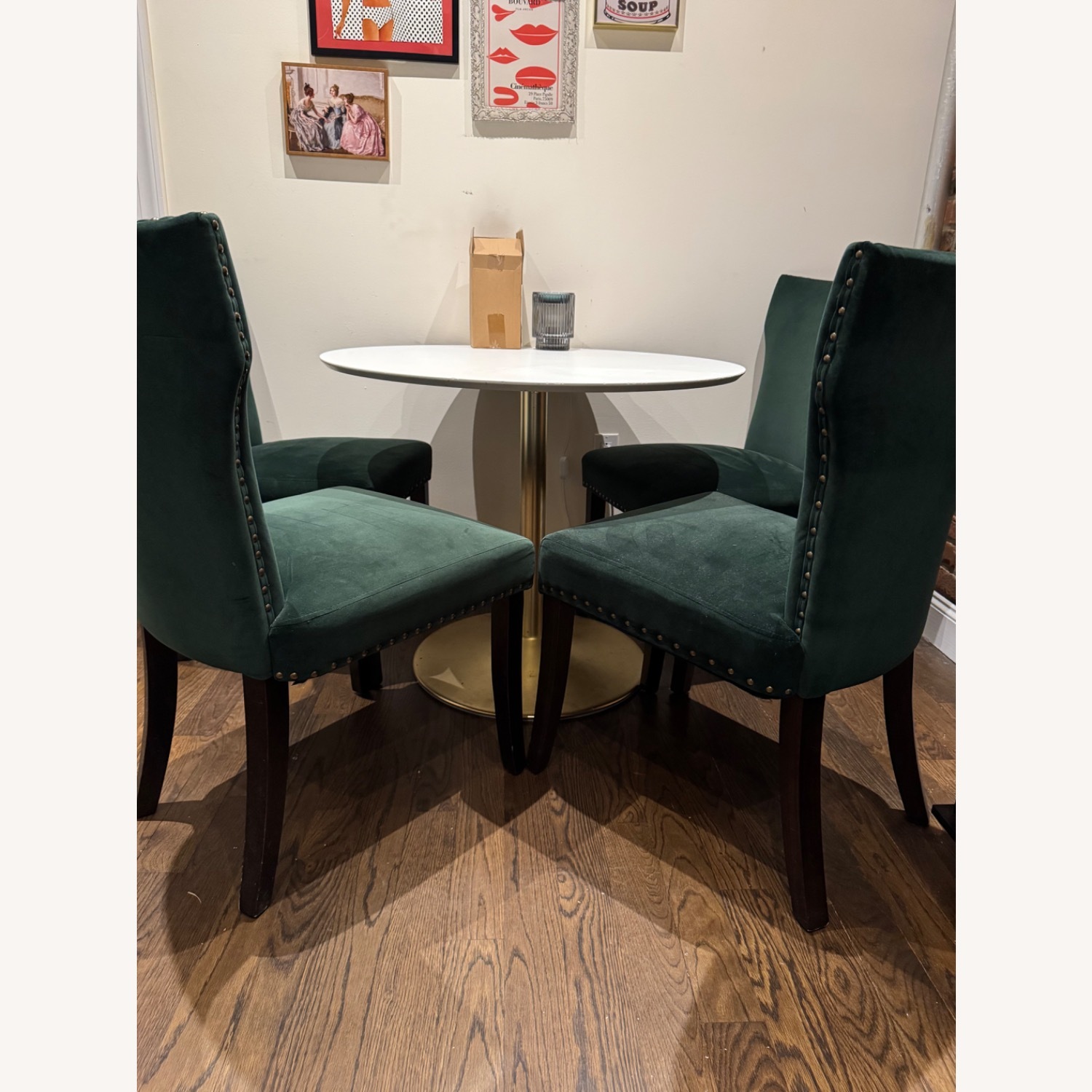 Green Velvet Dining Chairs (Set of 4) - image-1