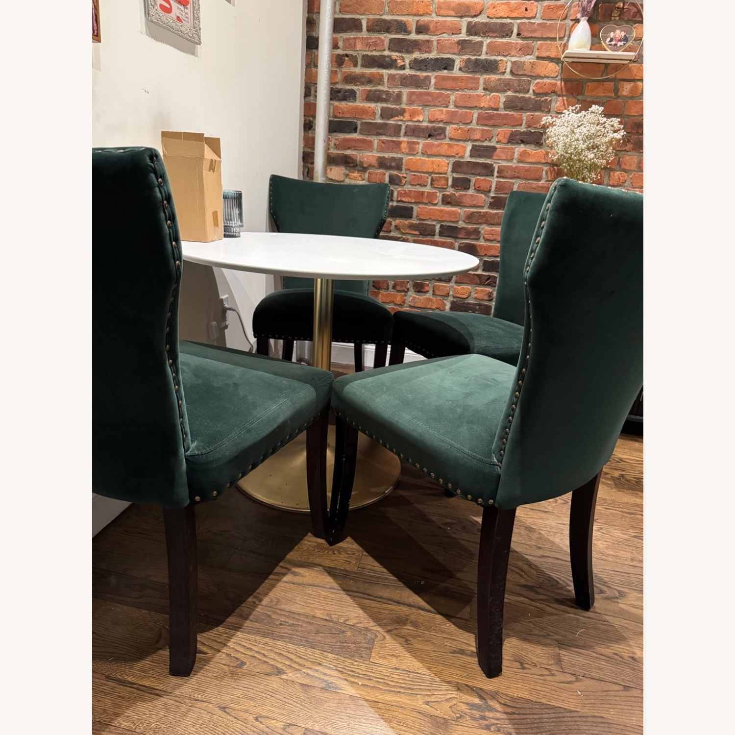 Green Velvet Dining Chairs (Set of 4) - image-2