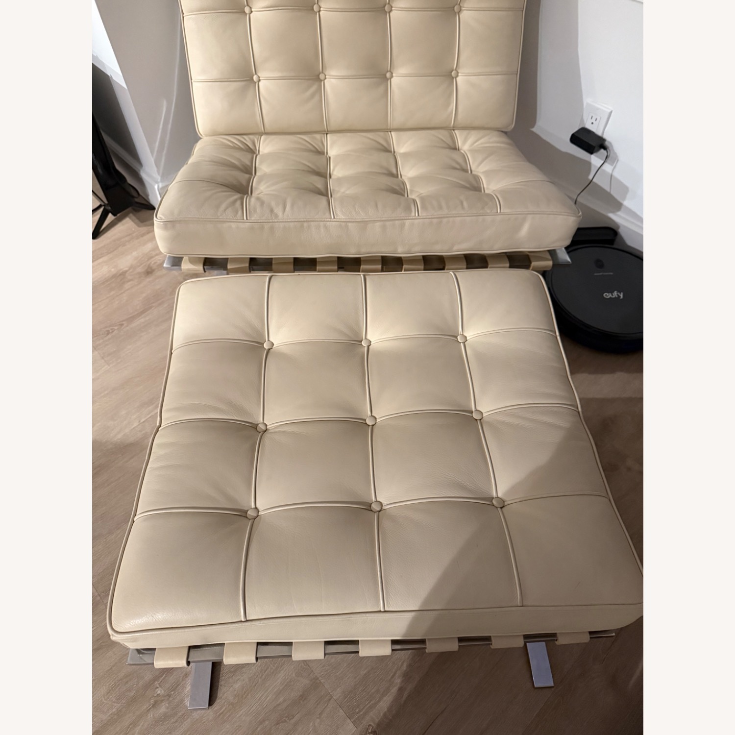 Barcelona Leather Chair and Ottoman - image-3