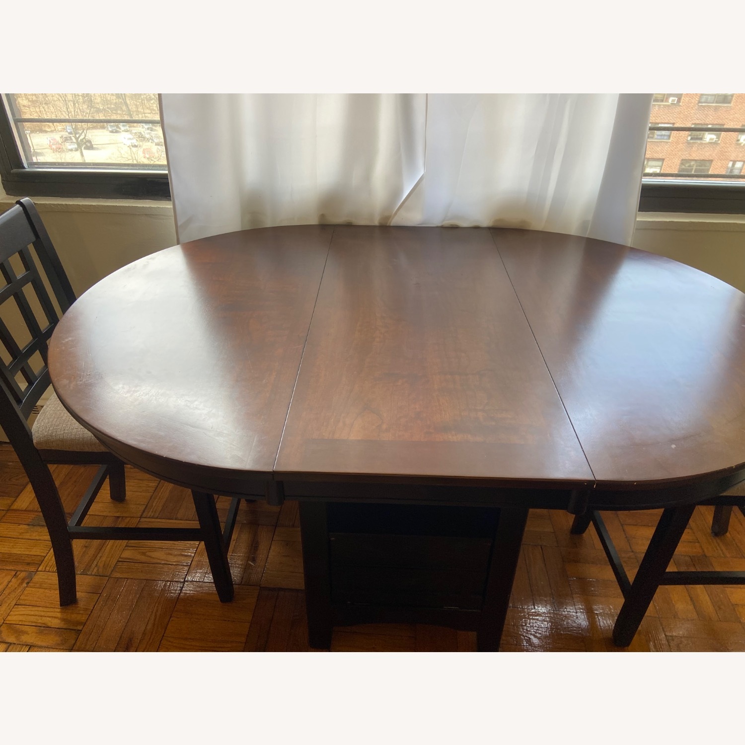 Dark Brown Wooden Table with Chairs - image-3