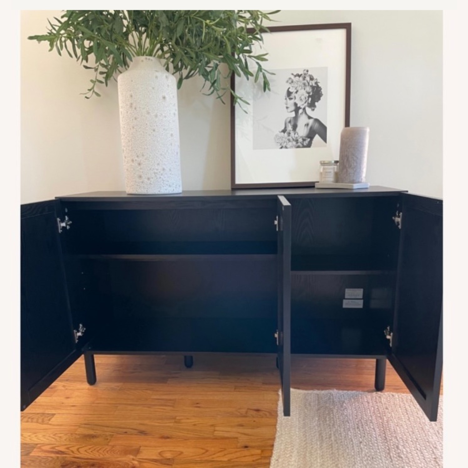 Black Sideboard with Woven Doors - image-4