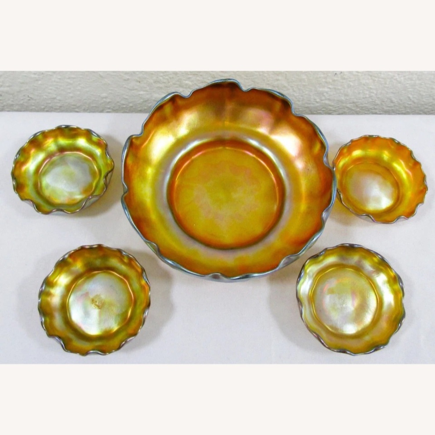 Louis Comfort Tiffany Iridescent Gold Bowls - image-2