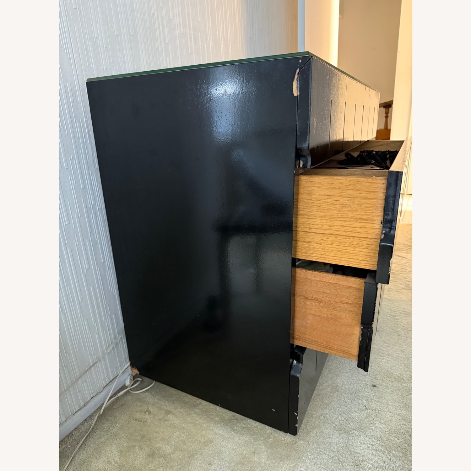 Vintage Black Wood Dresser - image-3