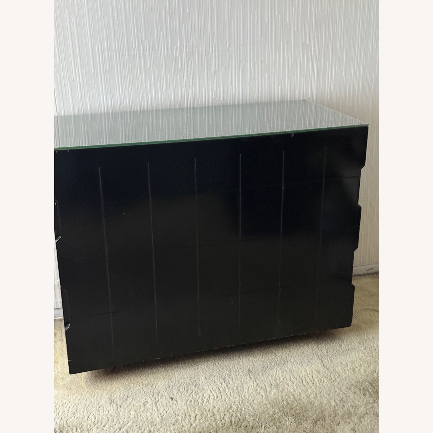 Vintage Black Wood Dresser - image-1