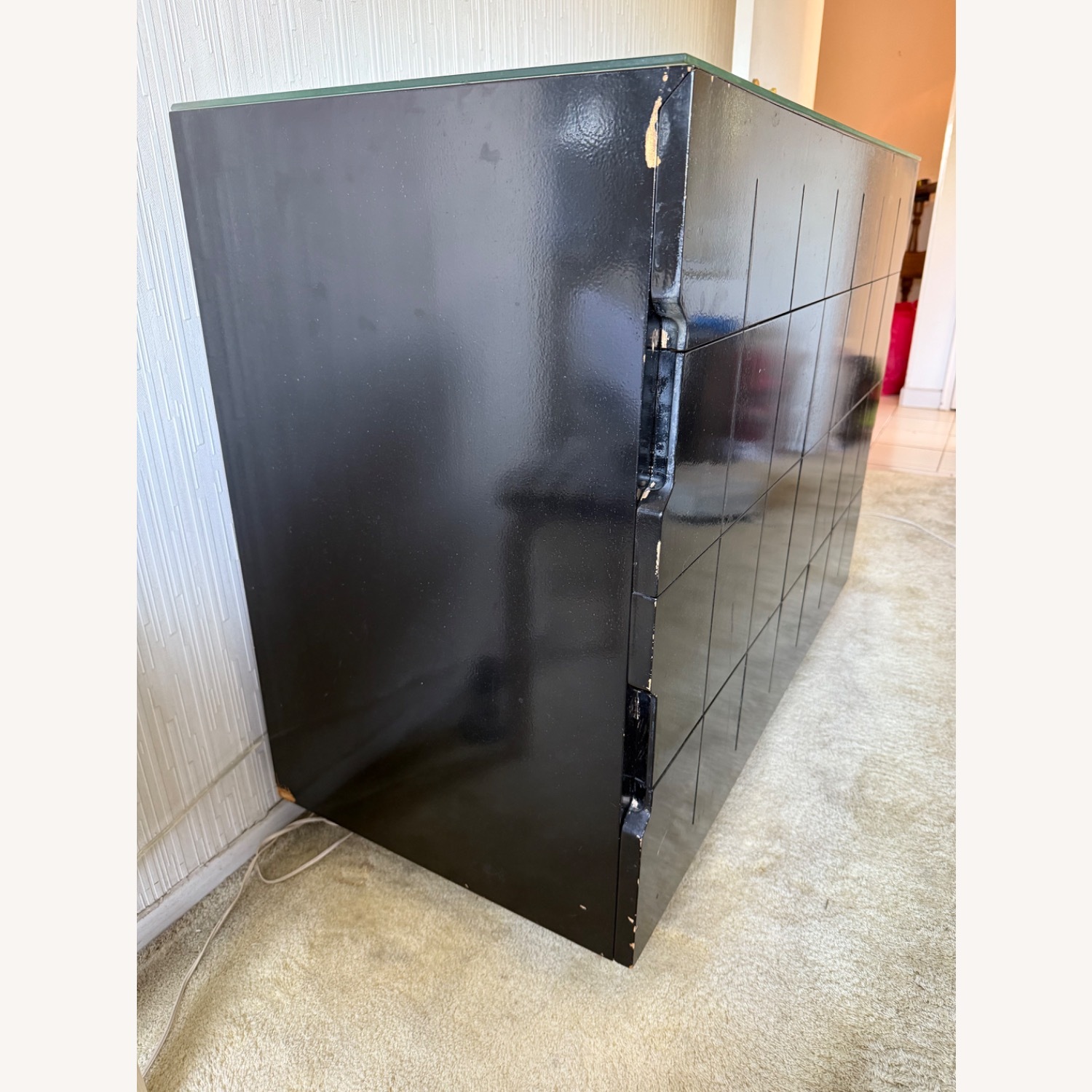 Vintage Black Wood Dresser - image-6