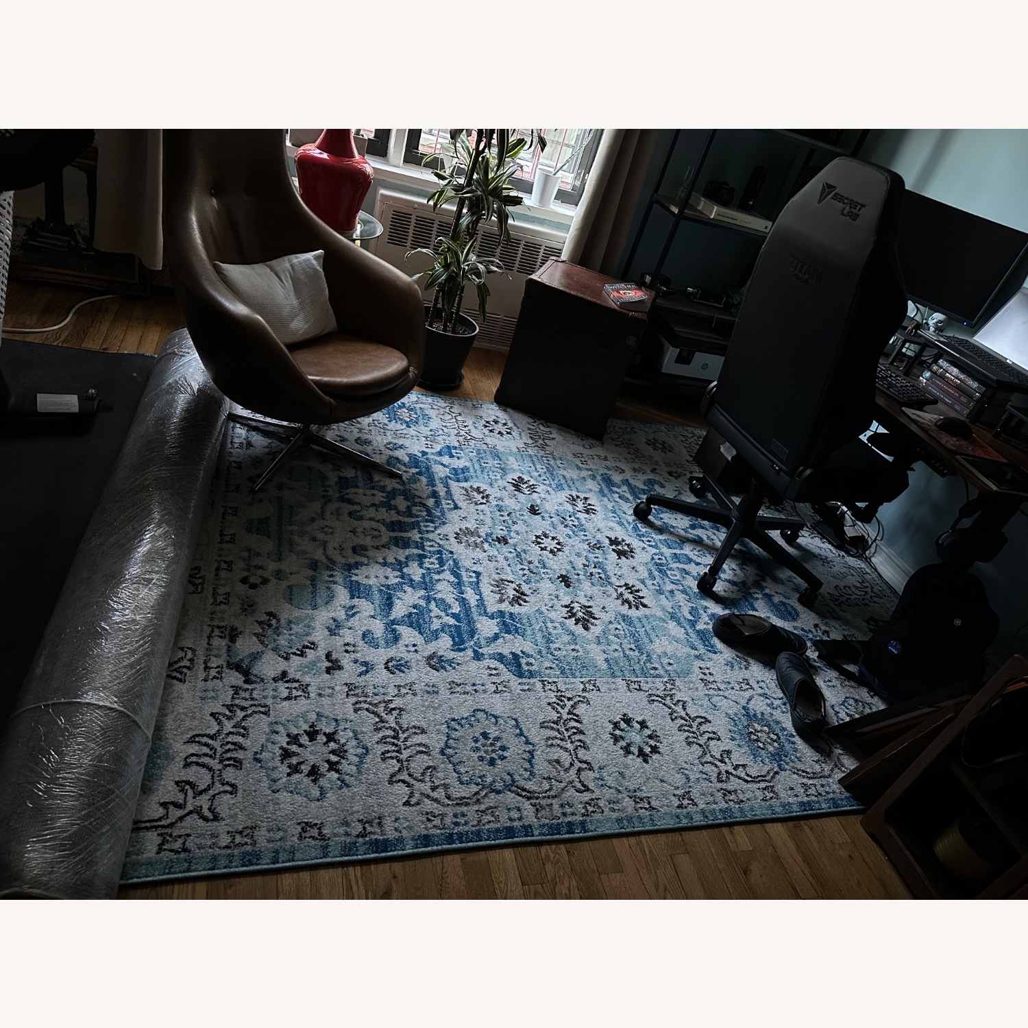 Tameika Blue Floral Area Rug - image-2