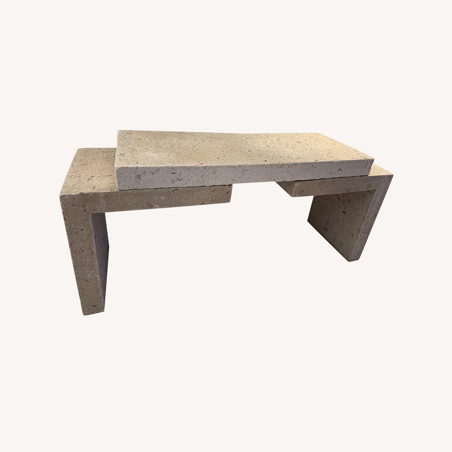 Fossilized Coral Stone Table - image-0