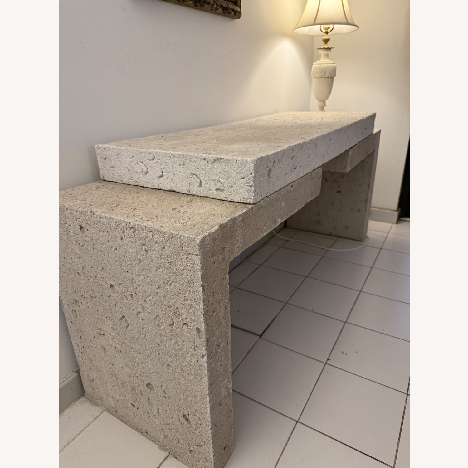 Fossilized Coral Stone Table - image-2