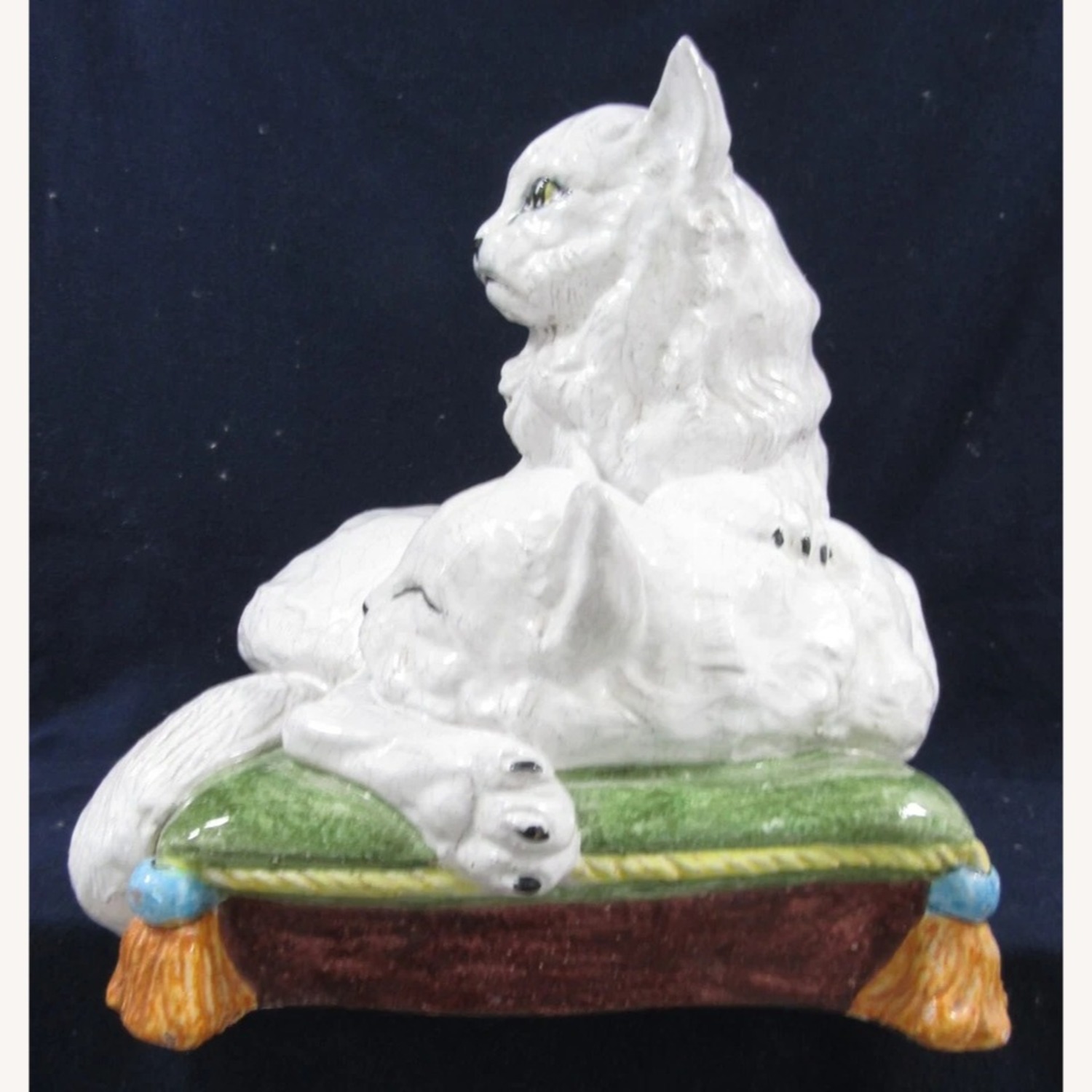 Vintage Sculpture Italian Terra Cotta Two Cats - image-13