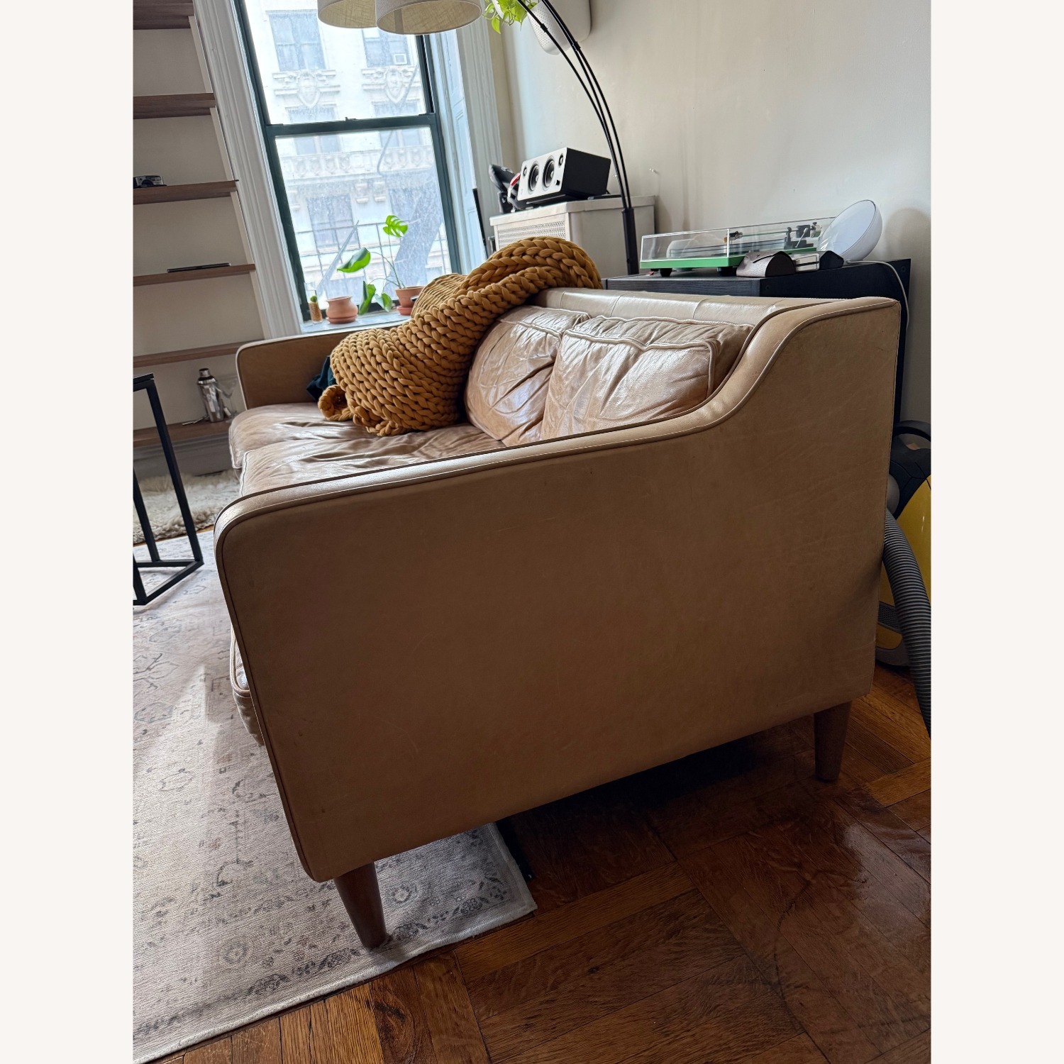 West Elm Hamilton Full Leather Couch - image-3