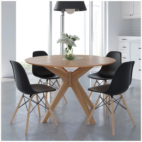 Used AllModern Natural Oak Jordan Round Dining Table for sale on AptDeco