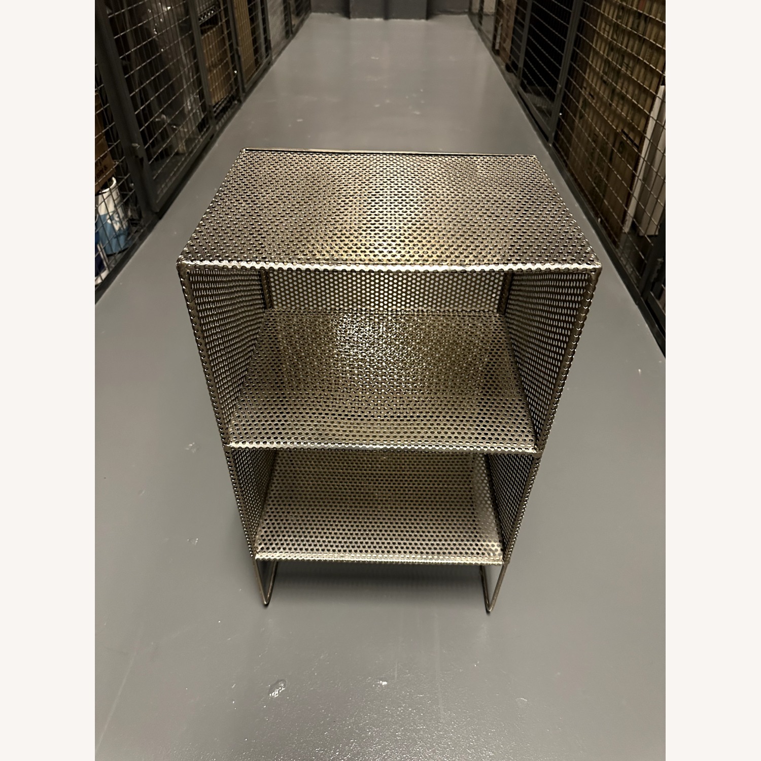 CB2 Sift Gun Metal Side Table - image-1