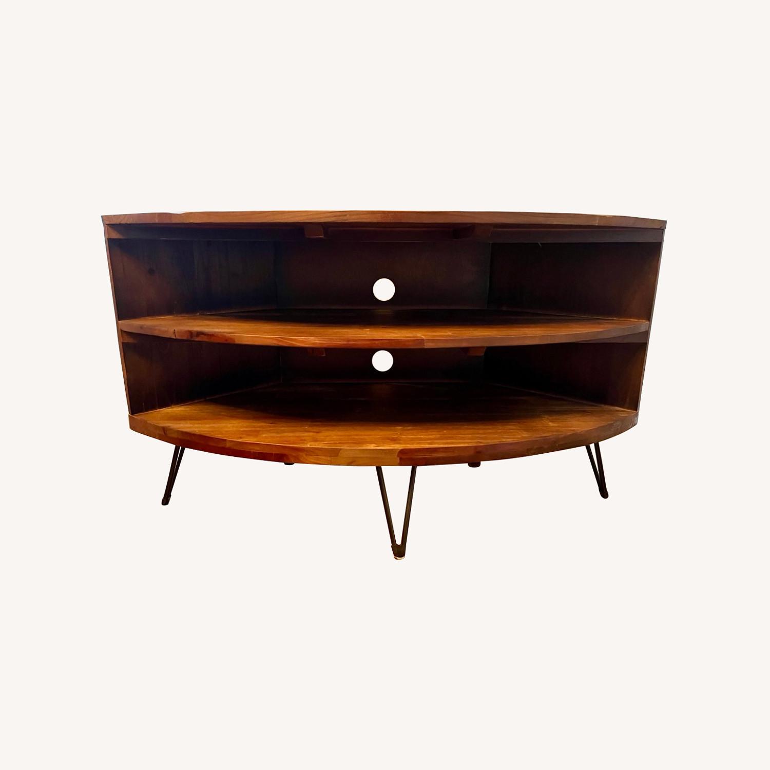 Fan Shape Wood Corner Media Table - image-6