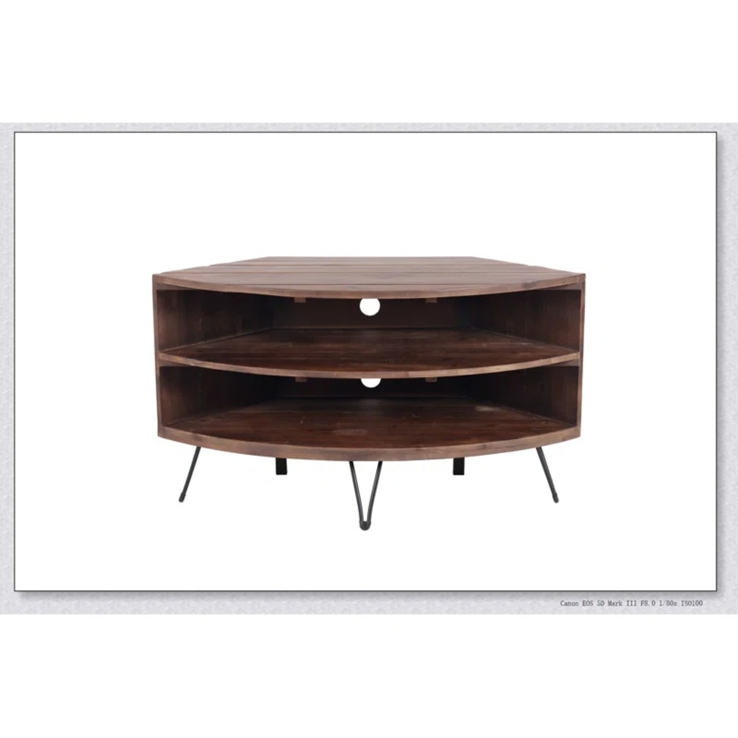 Fan Shape Wood Corner Media Table - image-5