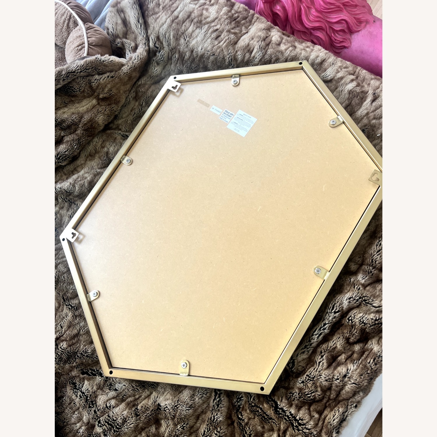 West Elm Gold Hexagon Wall Mirror - image-3