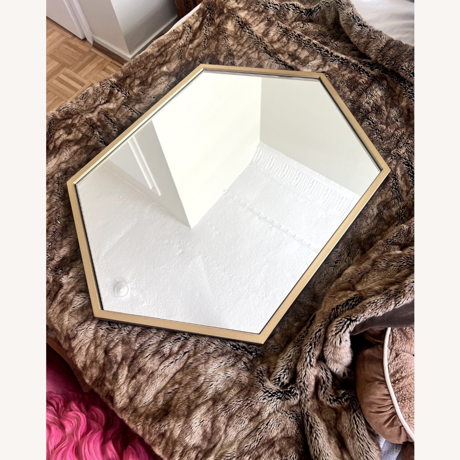 West Elm Gold Hexagon Wall Mirror - image-1