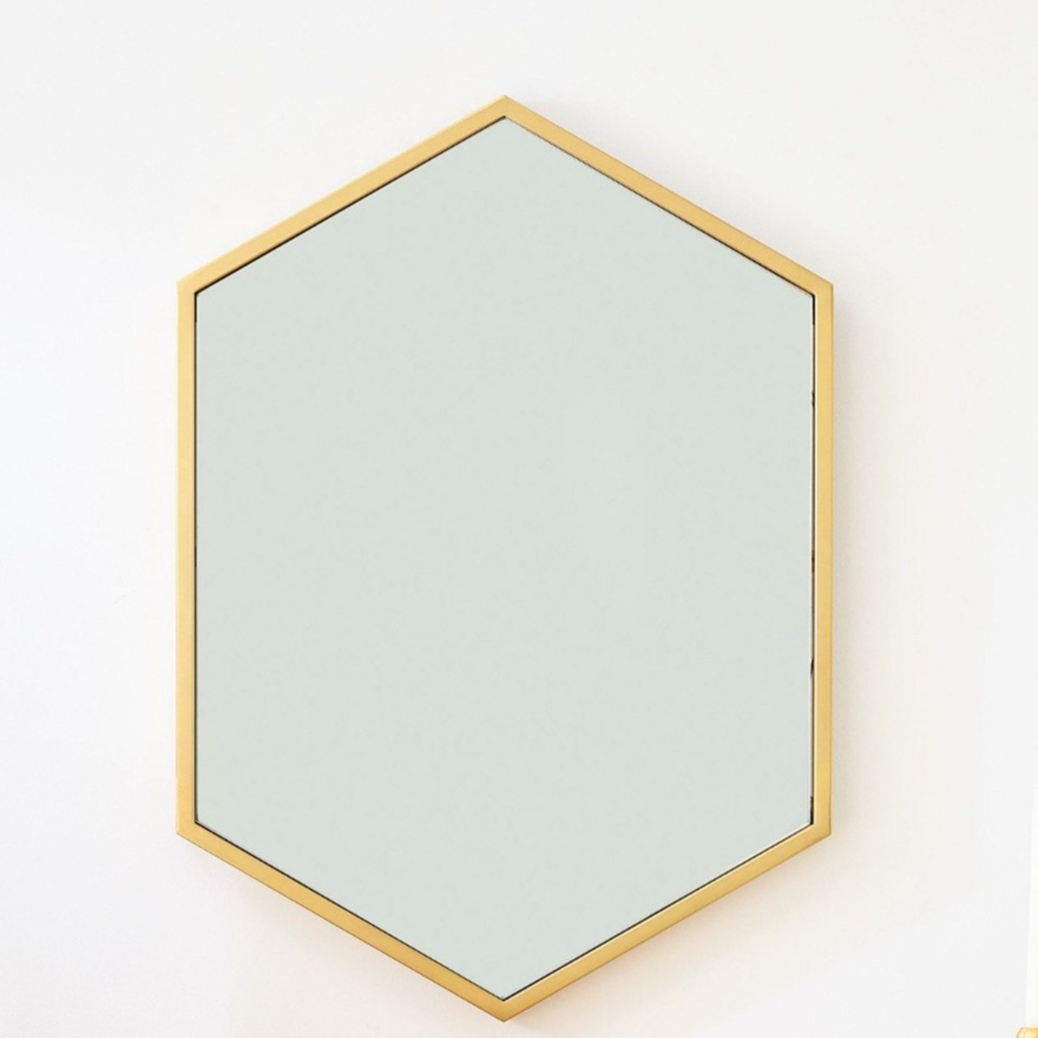 West Elm Gold Hexagon Wall Mirror - image-0