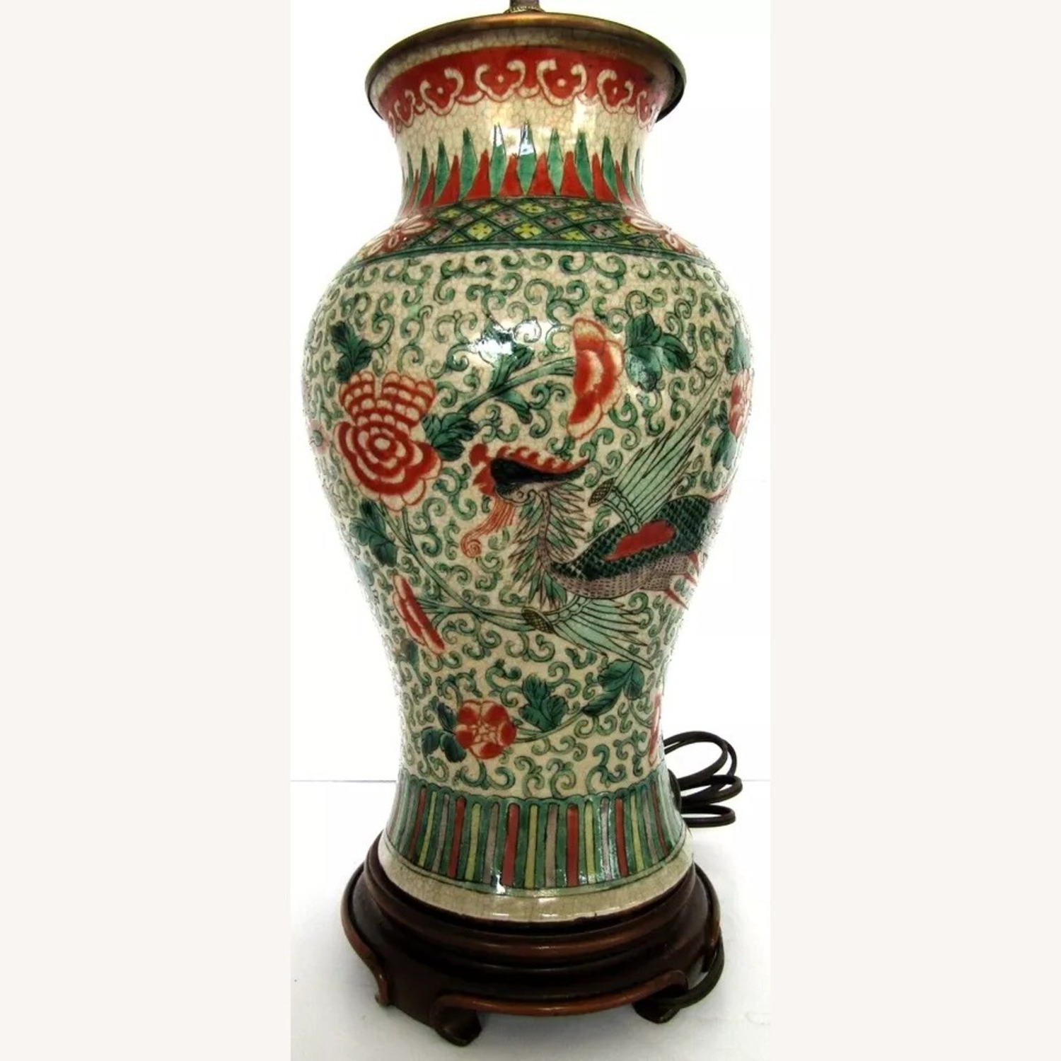 Chinese Ming Dynasty Famille Verte Phoenix Lamps - image-10