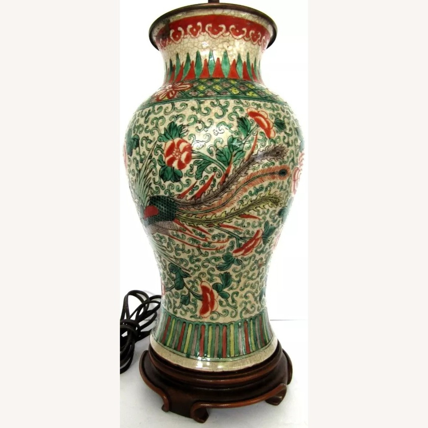 Chinese Ming Dynasty Famille Verte Phoenix Lamps - image-8