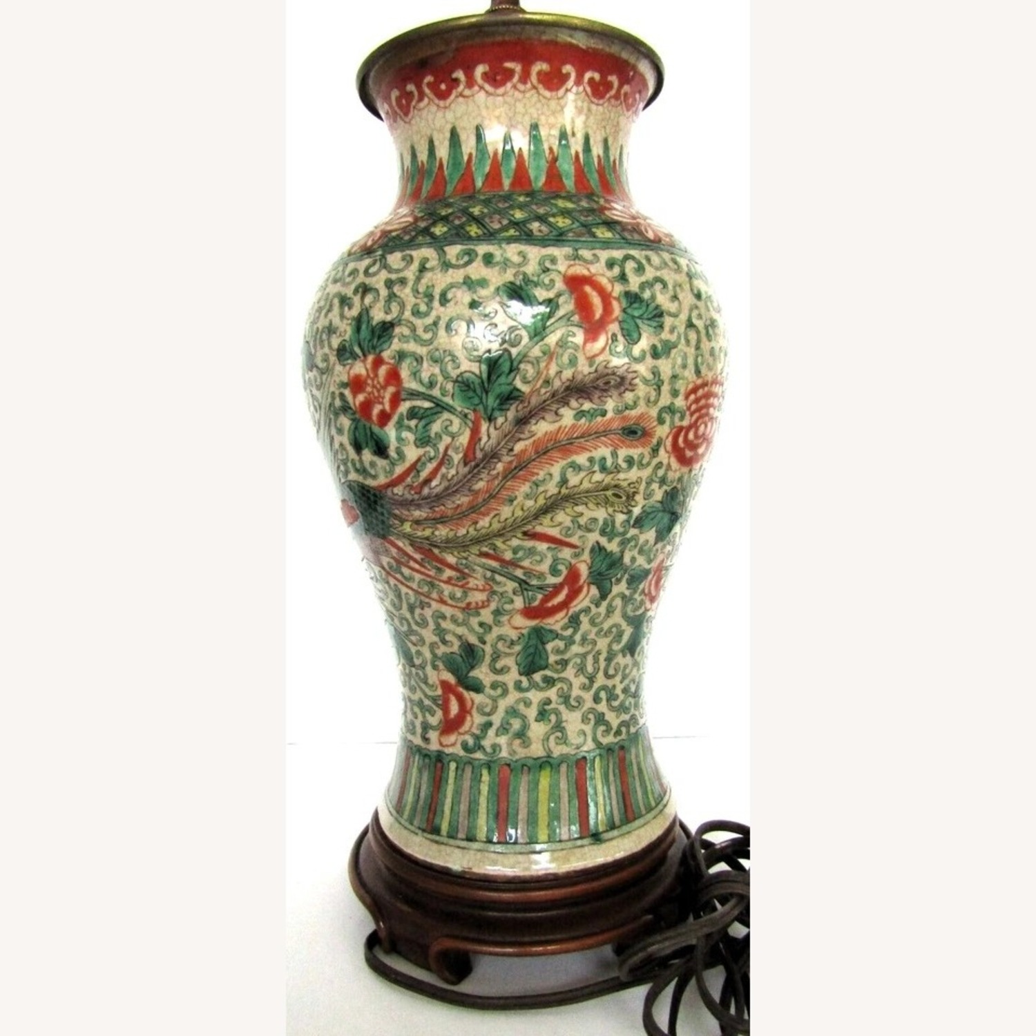 Chinese Ming Dynasty Famille Verte Phoenix Lamps - image-12