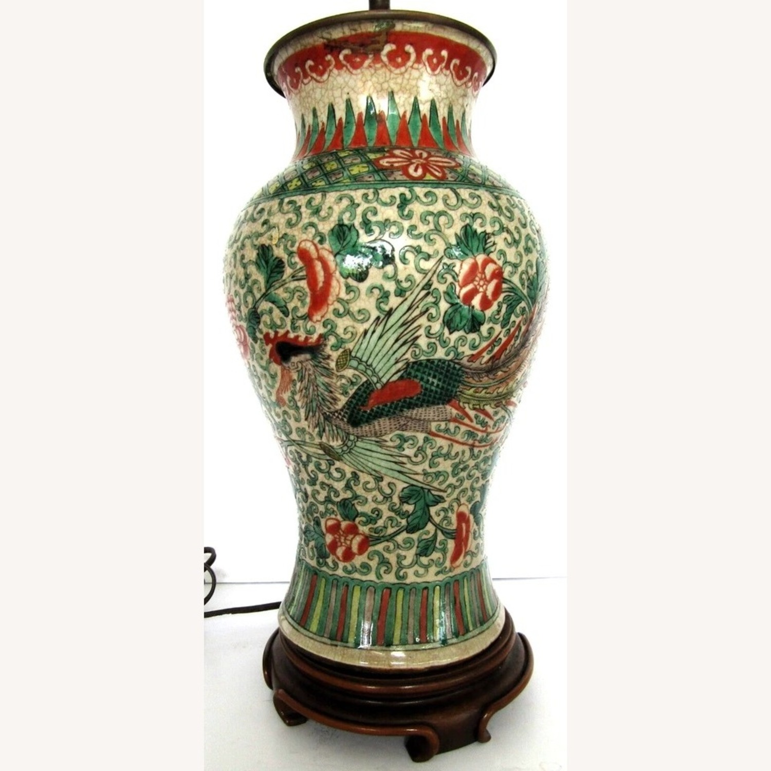 Chinese Ming Dynasty Famille Verte Phoenix Lamps - image-5
