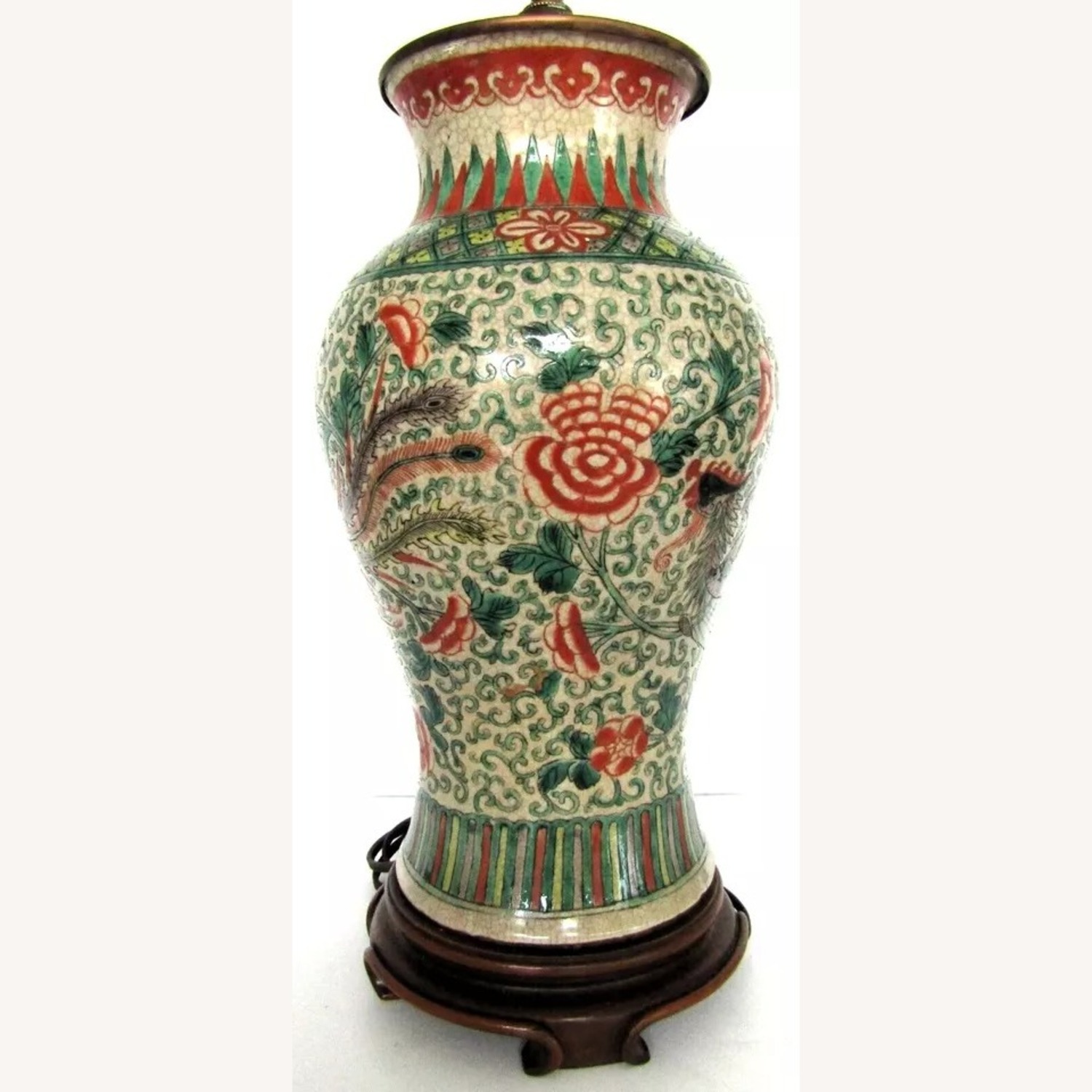 Chinese Ming Dynasty Famille Verte Phoenix Lamps - image-9