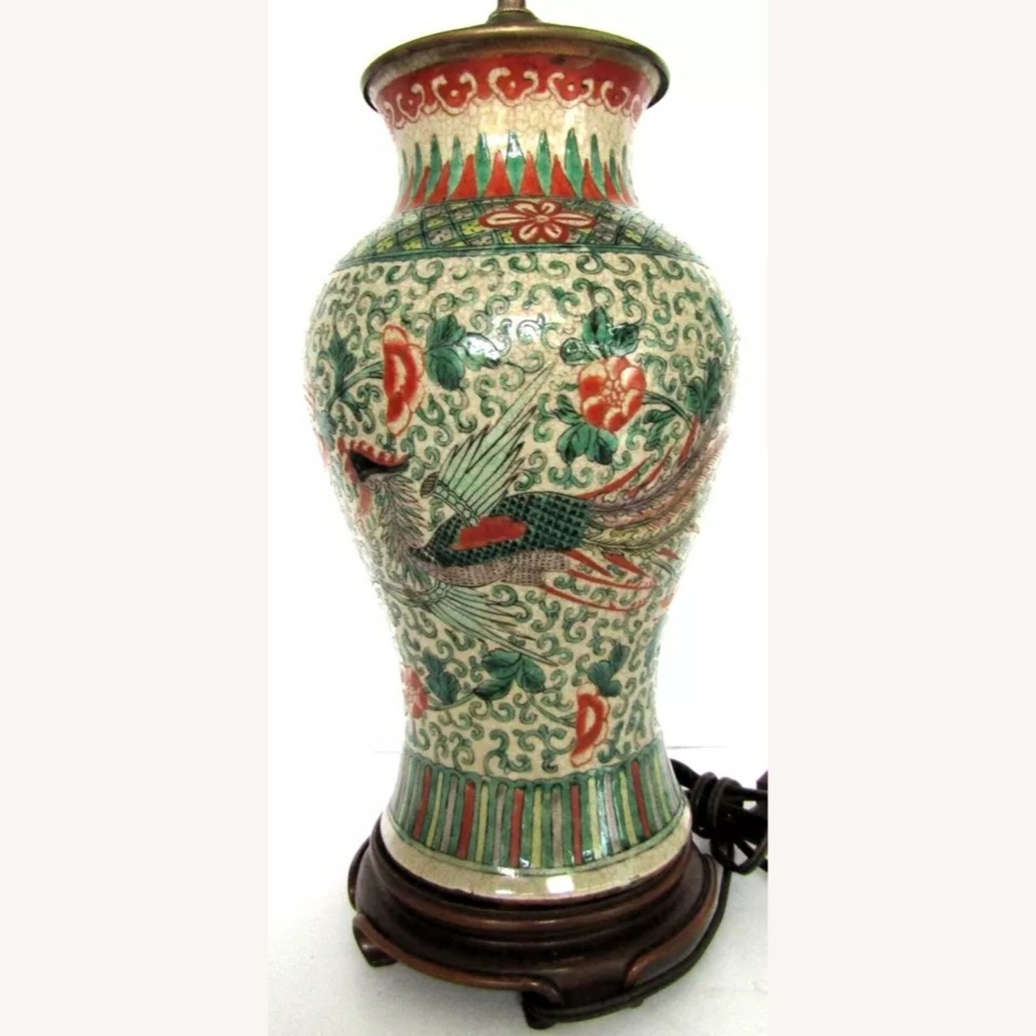 Chinese Ming Dynasty Famille Verte Phoenix Lamps - image-11