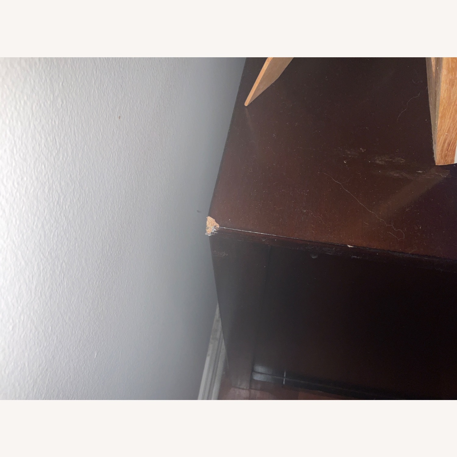 Dark Wood 2-Drawer Bedside Nightstand - image-3