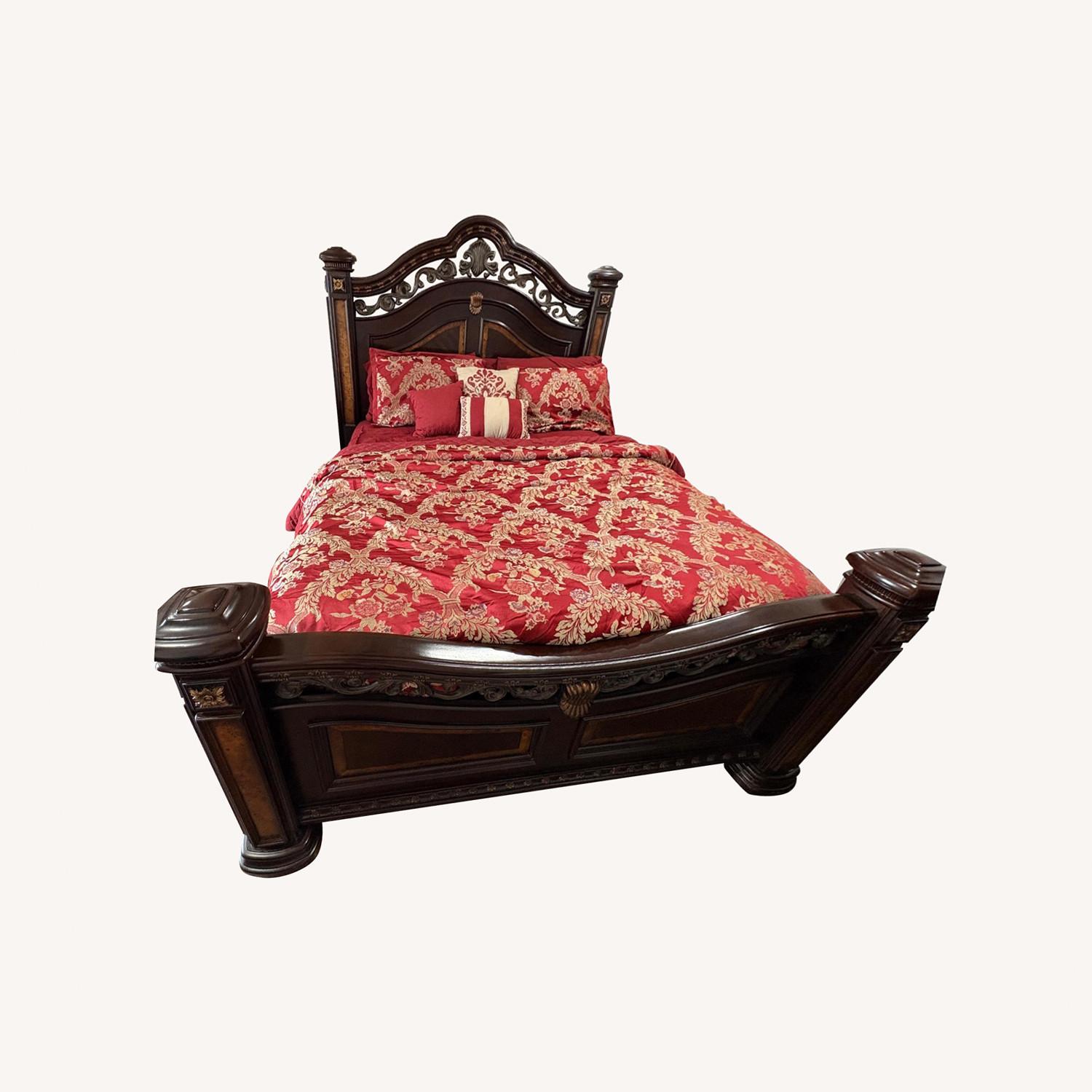 Bob’s Discount Furniture Queen Size Wooden Bed - image-0