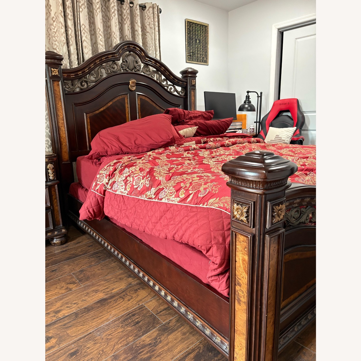 Bob’s Discount Furniture Queen Size Wooden Bed - image-4