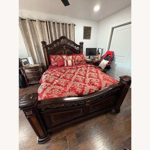 Used Bob’s Discount Furniture Queen Size Wooden Bed for sale on AptDeco
