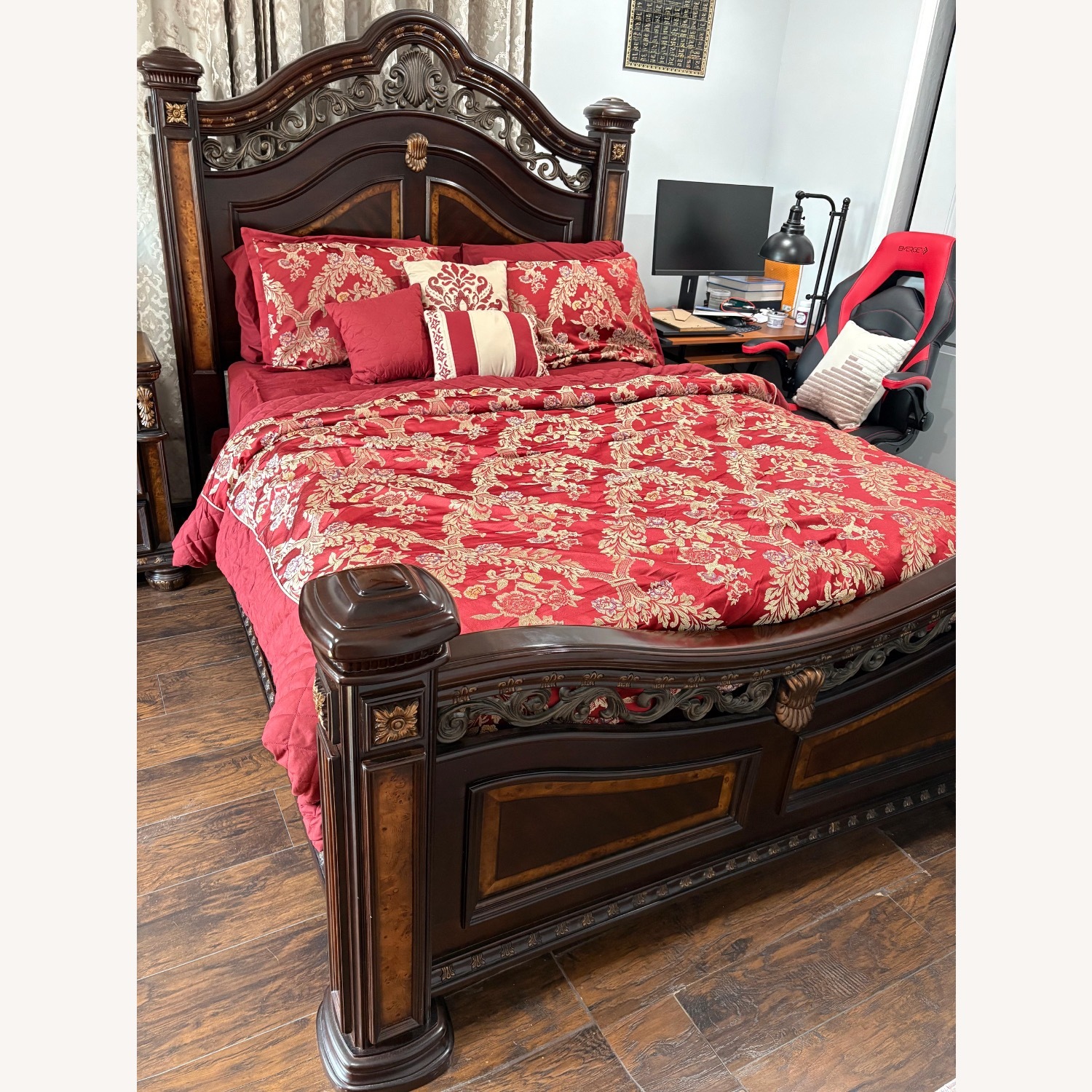 Bob’s Discount Furniture Queen Size Wooden Bed - image-1