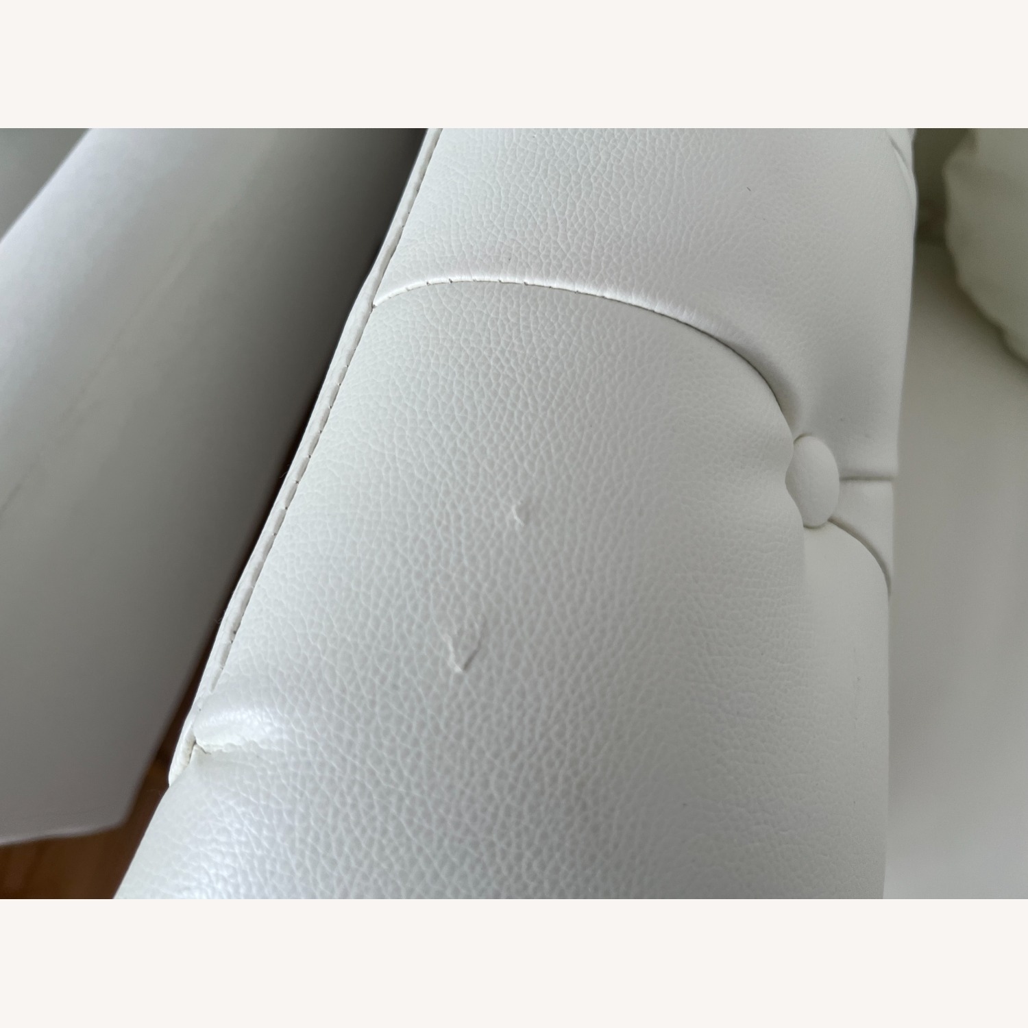 Wayfair White Leather Studded Couch - image-5