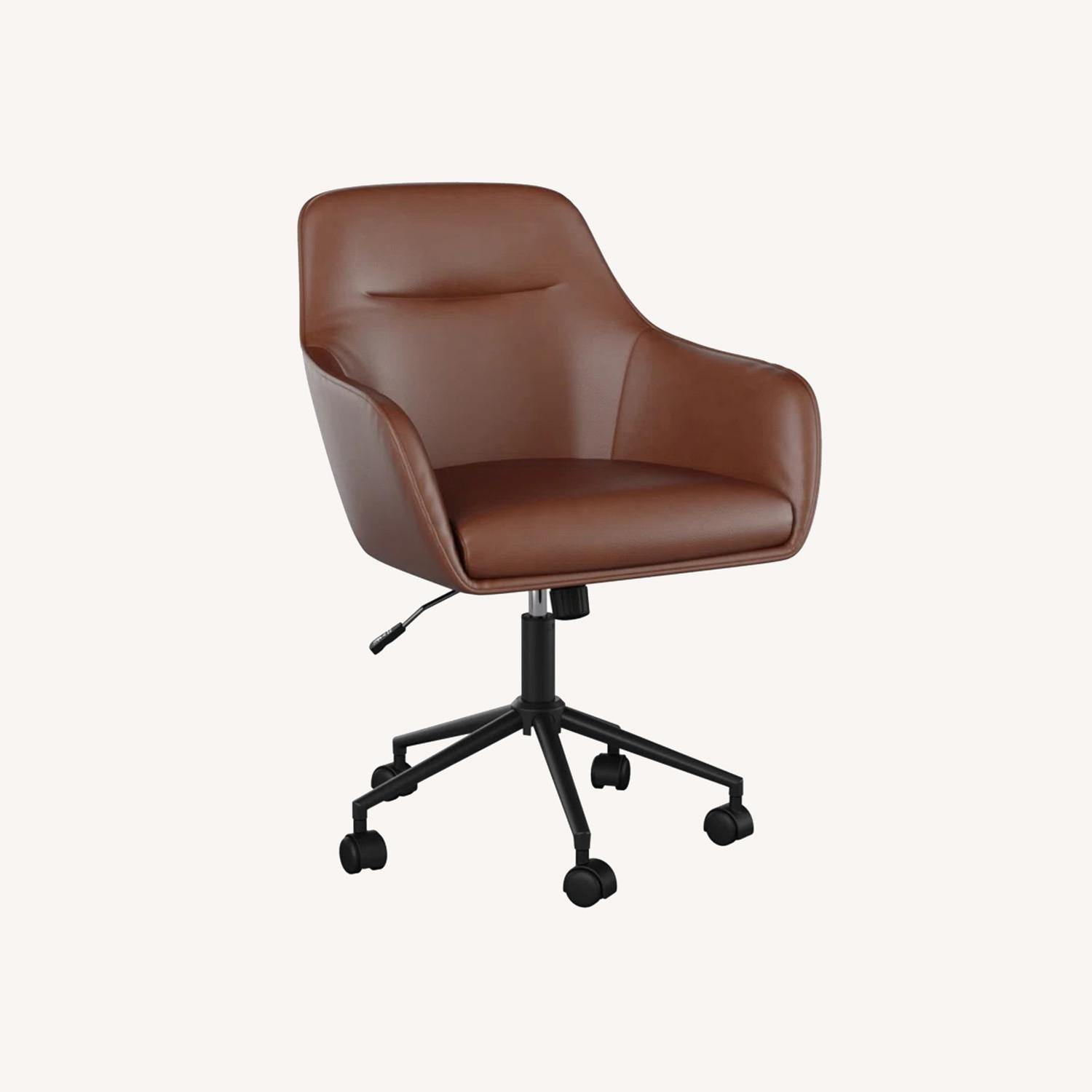 Martha Stewart Upholstered Swivel Office Chair - image-0