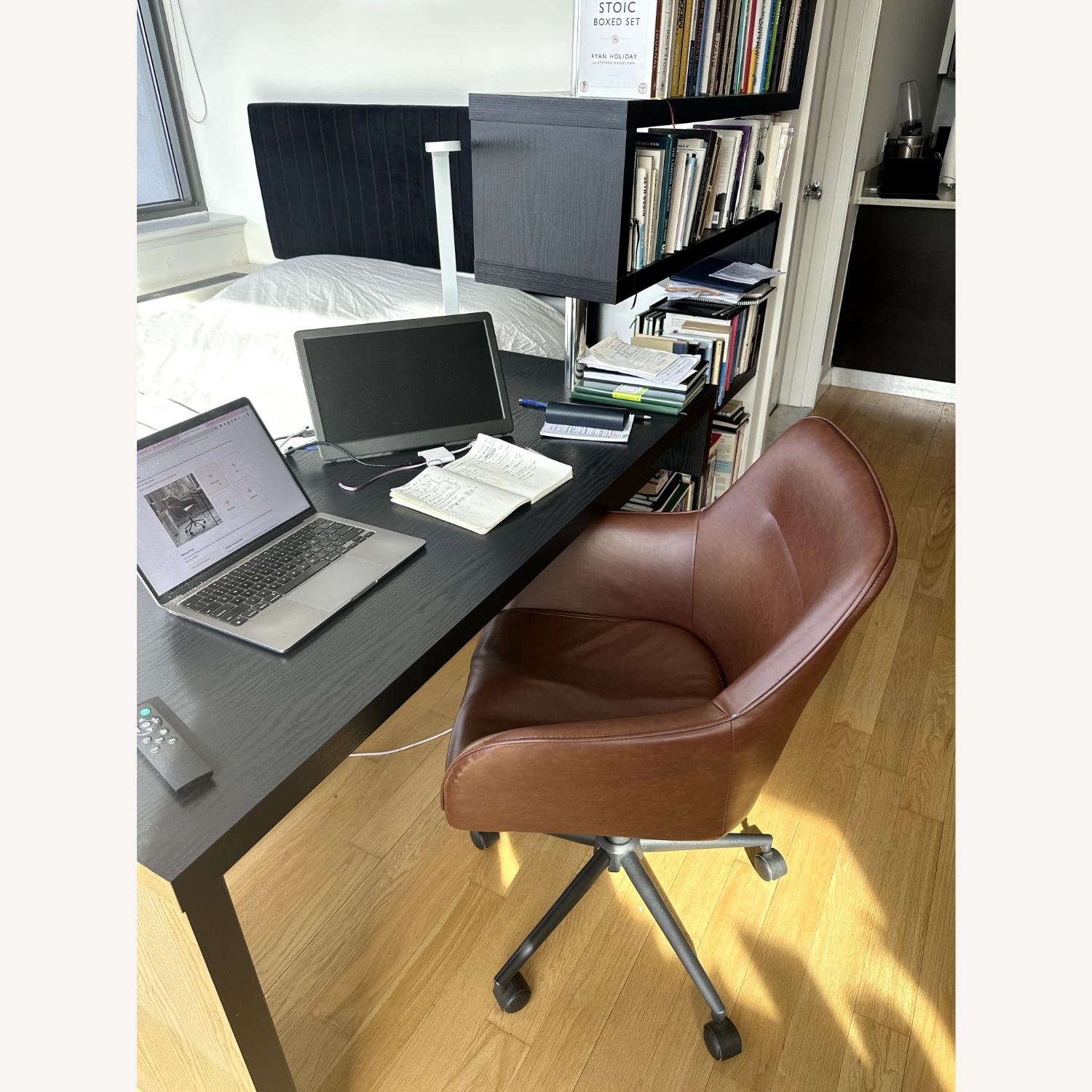 Martha Stewart Upholstered Swivel Office Chair - image-2