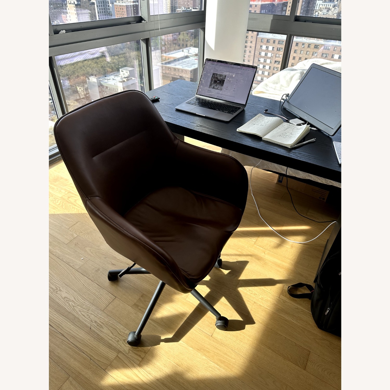 Martha Stewart Upholstered Swivel Office Chair - image-3