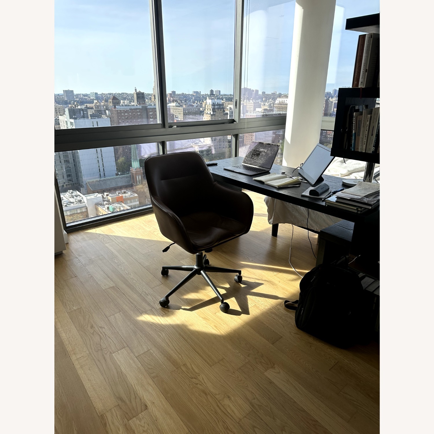 Martha Stewart Upholstered Swivel Office Chair - image-4