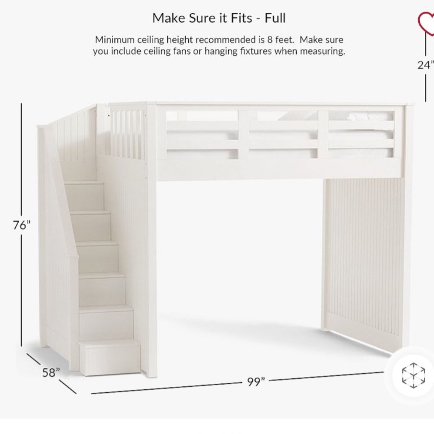 Pottery Barn Catalina Stair Loft Bed  - image-3