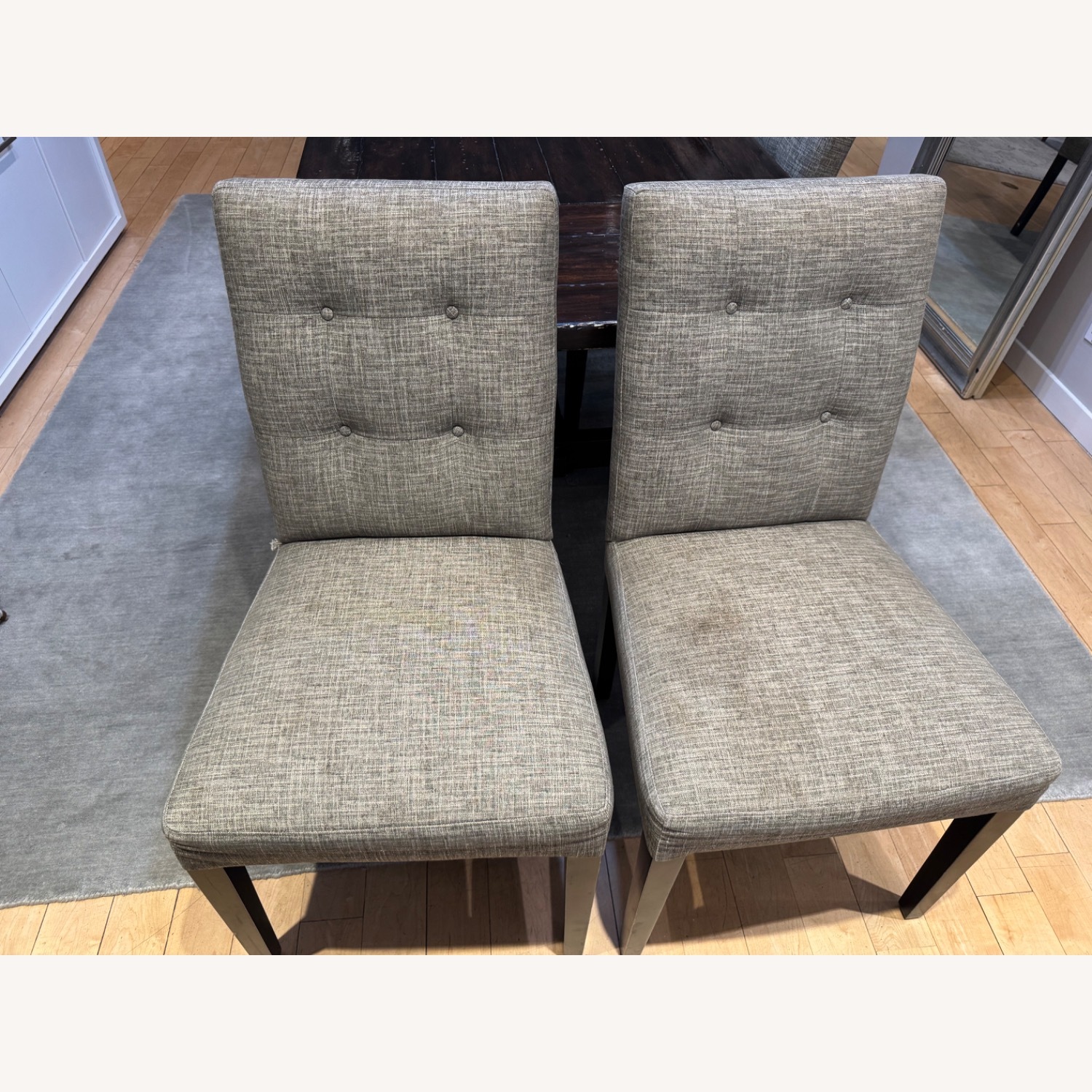 Six Crate & Barrel Upholstered Dining Chairs - image-2