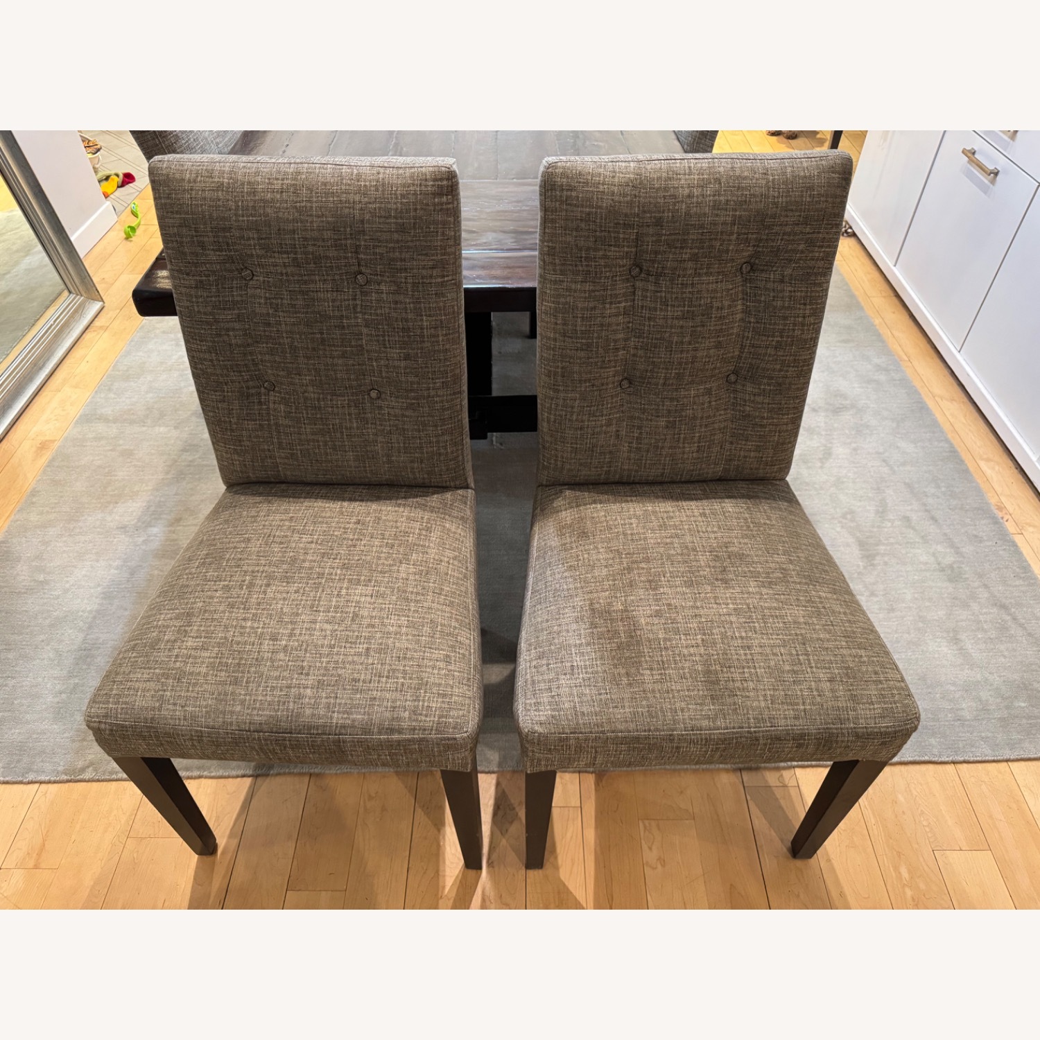 Six Crate & Barrel Upholstered Dining Chairs - image-3