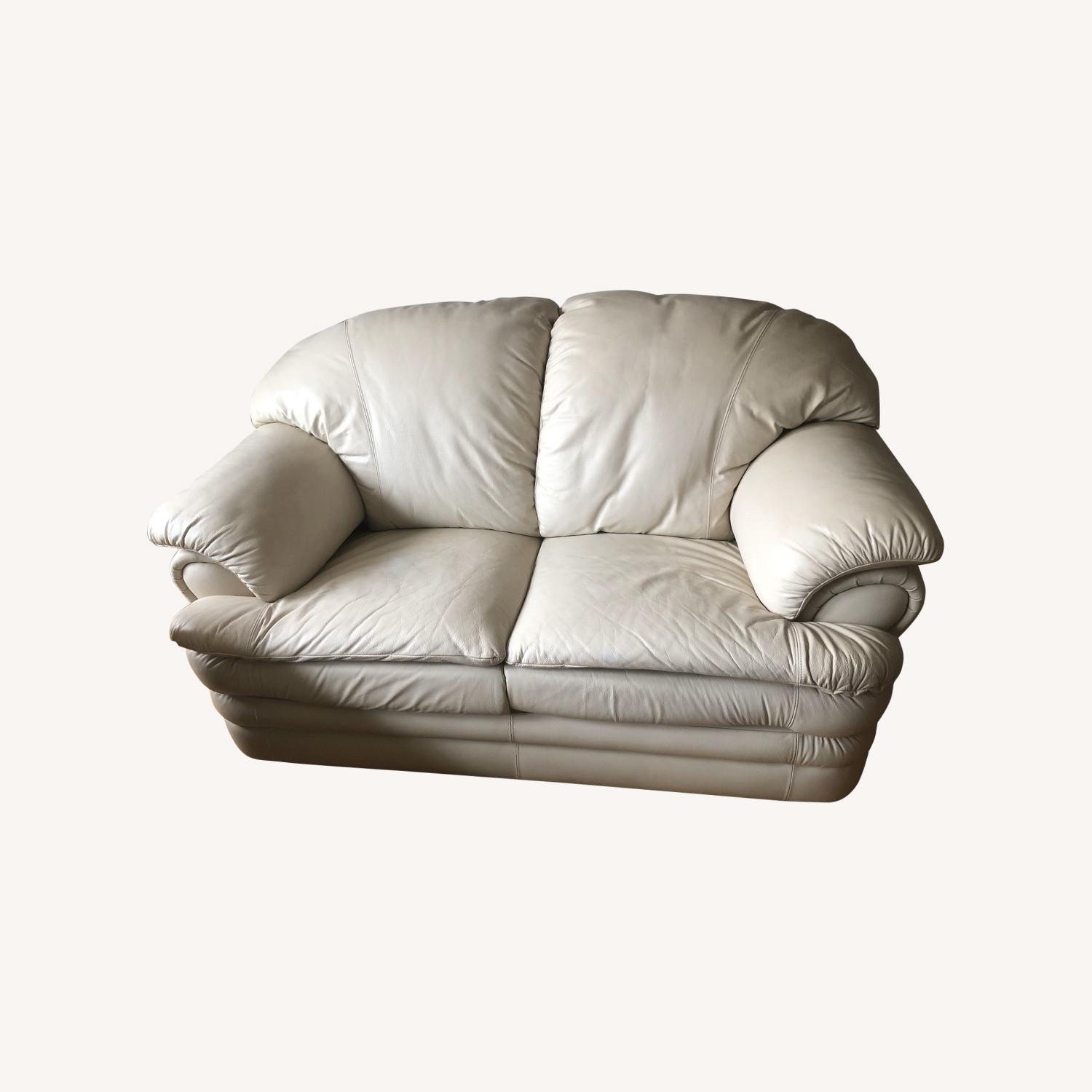 Italian Leather Loveseat - image-0