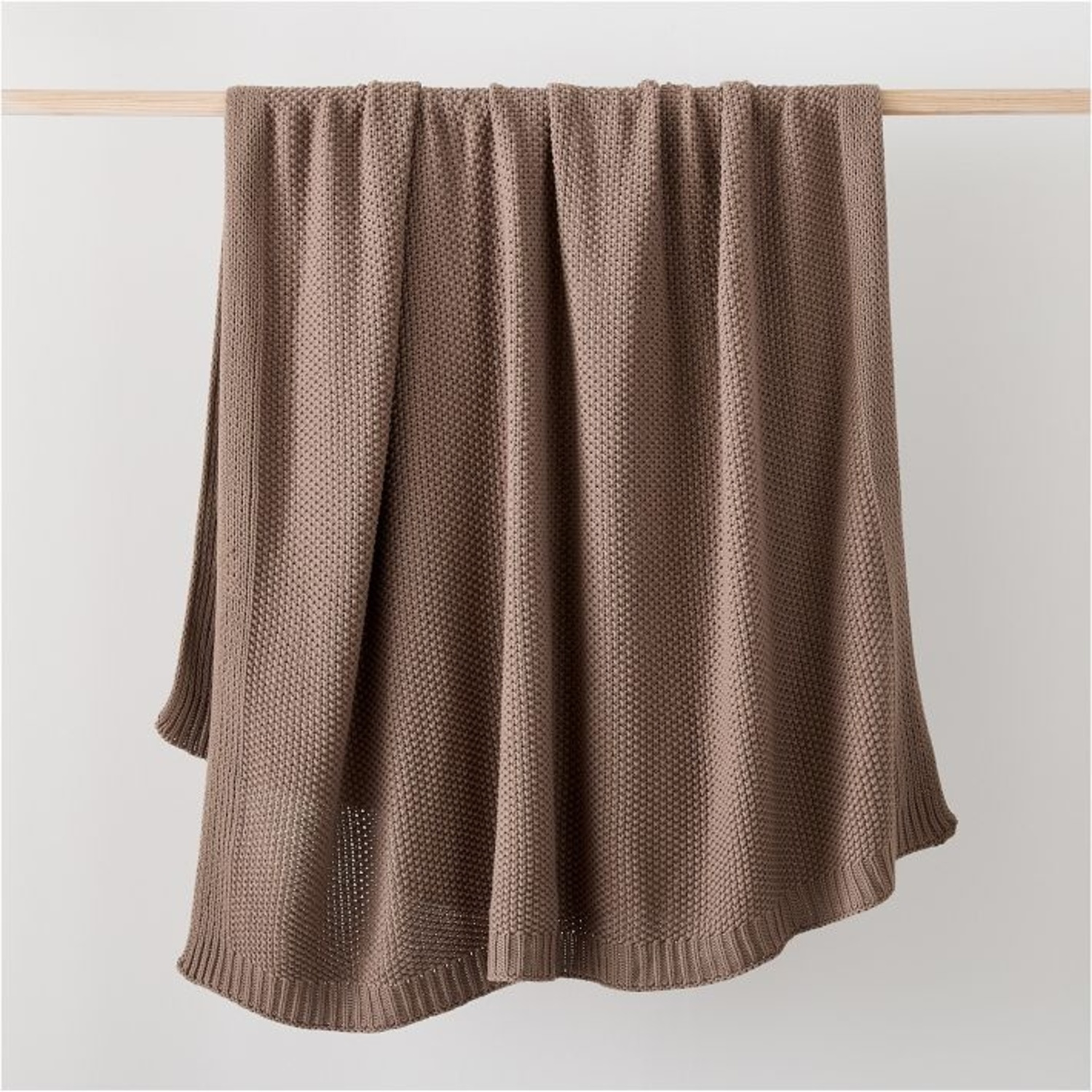 West Elm Cotton Knit Throw, Taupe - image-4