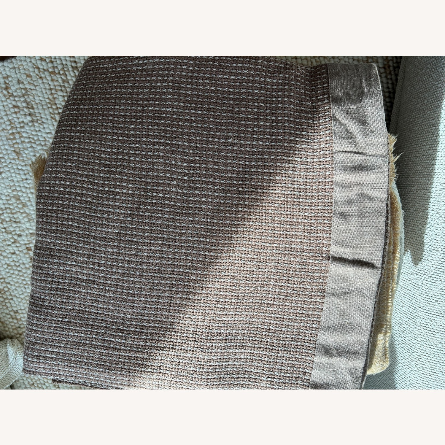 West Elm Two-Tone Cotton Linen Blanket - image-3