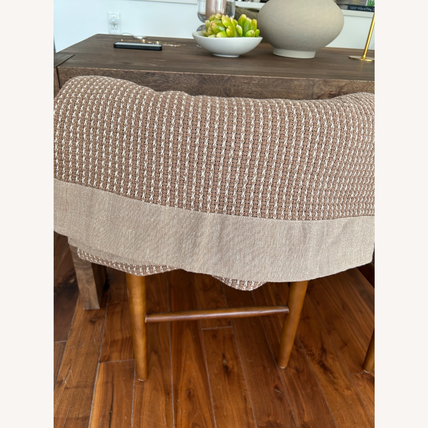 West Elm Two-Tone Cotton Linen Blanket - image-1